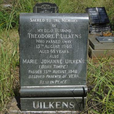 UILKENS Theodore F. -1940 & Marie Johanne TIMPE -1946