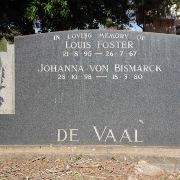 VAAL Louis Foster, de 1895-1967 &amp; Johanna VON BISMARCK 1898-1980