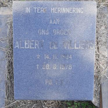 VILLIERS Albert, de 1904-1978