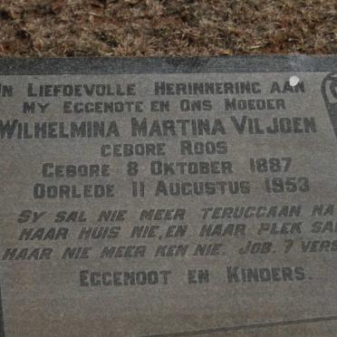 VILJOEN Wilhelmina Martina nee ROOS 1887-1953