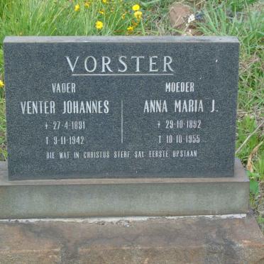VORSTER Venter Johannes 1891-1942 &amp; Anna Maria J. 1892-1955