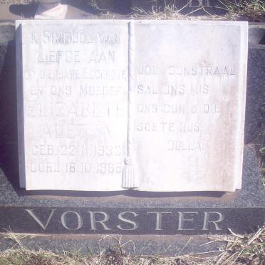 VORSTER Elizabeth Aletta 1932-1965