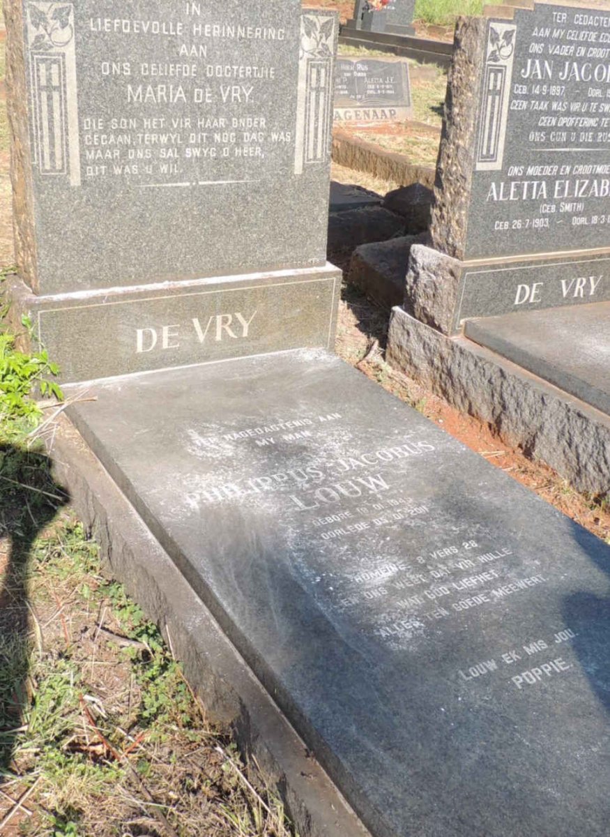 VRY Philippus Jacobus Louw, de 194?-2011 :: DE VRY Maria 