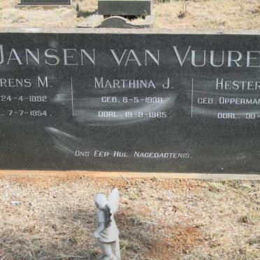 VUUREN Lourens M., Jansen van 1892-1954 & Hester S.J. 1894-1971 :: VUUREN Marthina J., Jansen van 1938-1965