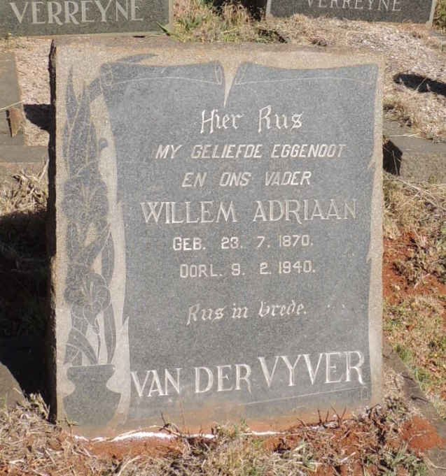 VYVER Willem Adriaan, van der 1870-1940