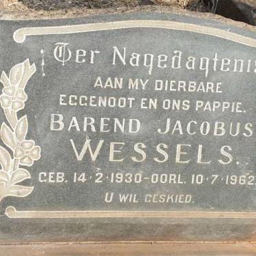WESSELS Barend Jacobus 1930-1962