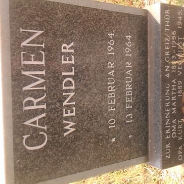 WENDLER Kurt 1889-1945 &amp; Martha 1893-1956 :: WENDLER Carmen 1964-1964