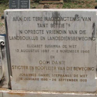 WET Johannes Daniel Stephanus, de 1898-1958 &amp; Elizabet Susanna 1897-1946