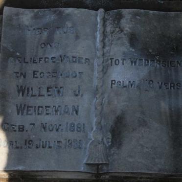WEIDEMAN Willem J. 1881-1938 