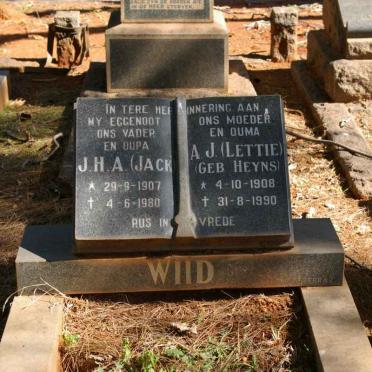 WIID J.H.A. 1907-1980 &amp; A.J. HEYNS 1908-1990