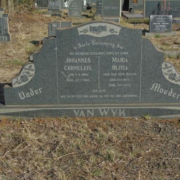WYK Johannes Cornelius, van 1866-1964 &amp; Maria Olivia VAN DER HOVEN 1877-1972