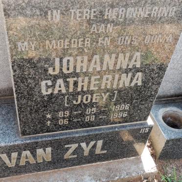 ZYL Johanna Catherina, van 1906-1996