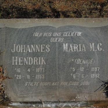 ZYL Johannes Hendrik, van 1877-1953 & Maria M.C. BENADE 1887-1982