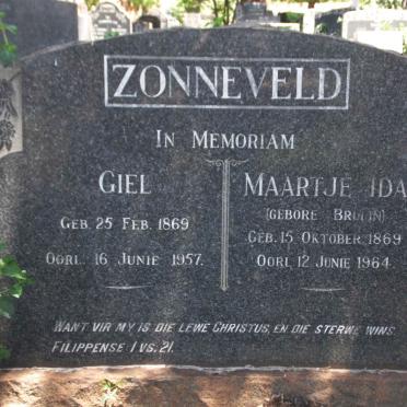 ZONNEVELD Giel 1869-1957 &amp; Maartje Ida BRUIJN 1869-1964