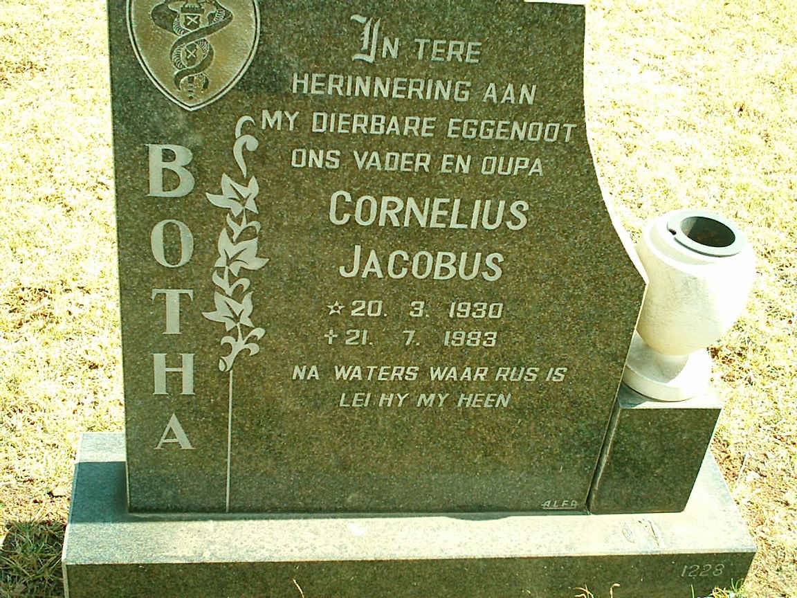 BOTHA Cornelius Jacobus 1930-1983