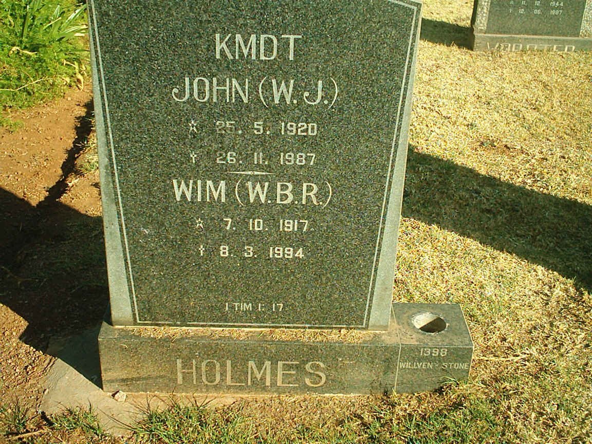 HOLMES W.J. 1920-1987 :: HOLMES W.B.R. 1917-1994