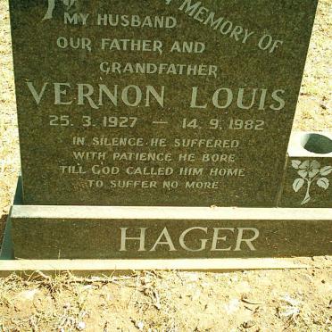 HAGER Vernon Louis 1927-1982
