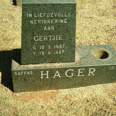 HAGER Gertjie 1987-1987