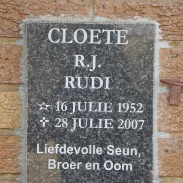 CLOETE R.J. 1952-2007