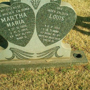 ROUX Louis, le 1922-1992 &amp; Martha Maria 1926-1989