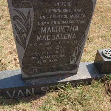 STADEN Magrietha Magdalena, van 1907-1985