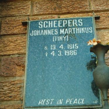 SCHEEPERS Johannes Marthinus 1915-1986