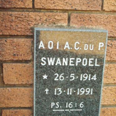 SWANEPOEL A.O.I.A.C. du P. 1914-1991