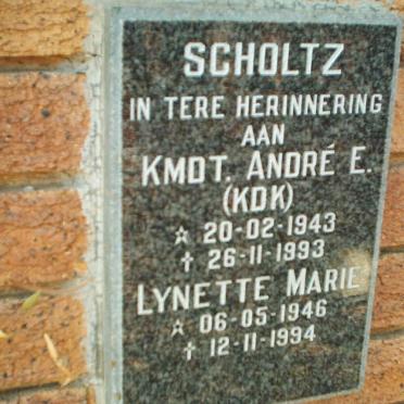 SCHOLTZ Andre E. 1943-1993 &amp; Lynette Marie 1946-1994