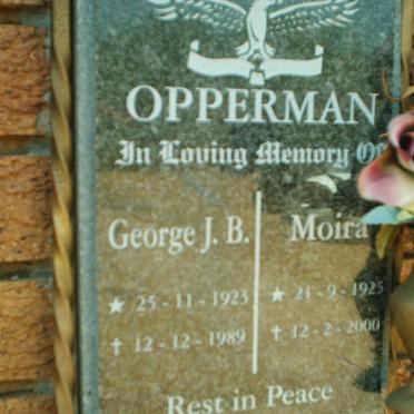 OPPERMAN George J.B. 1923-1989 &amp; Moira 1925-2000