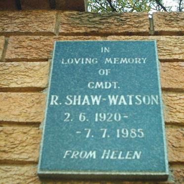 SHAW-WATSON R. 1920-1985
