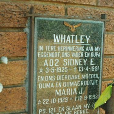 WHATLEY Sidney E. 1925-1991 &amp; Maria J. 1929-1998