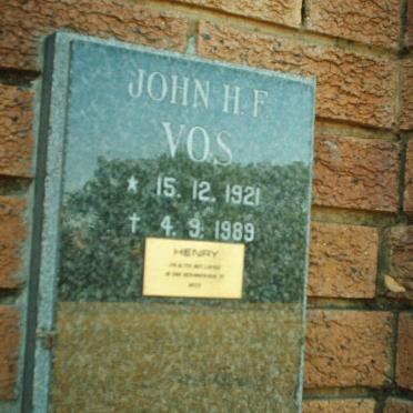 VOS John H.F. 1921-1989