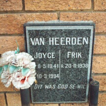 HEERDEN Frik, van 1938-  &amp; Joyce 1941-1994