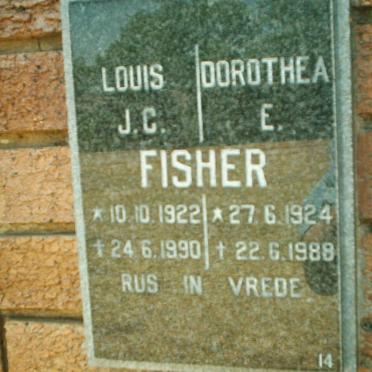 FISHER Louis J.C. 1922-1990 &amp; Dorothea E. 1924-1988