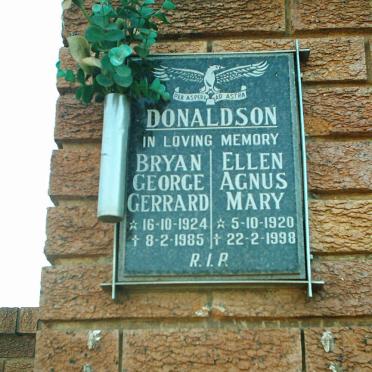 DONALDSON Bryan George Gerrard 1924-1985 &amp; Ellen Agnus Mary 1920-1998