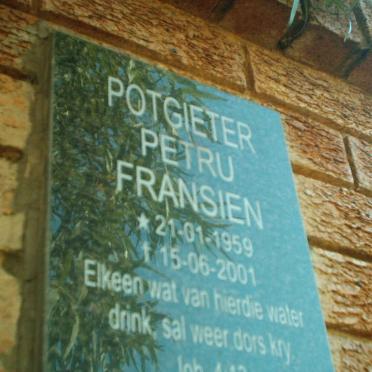 POTGIETER Petru Fransien 1959-2001