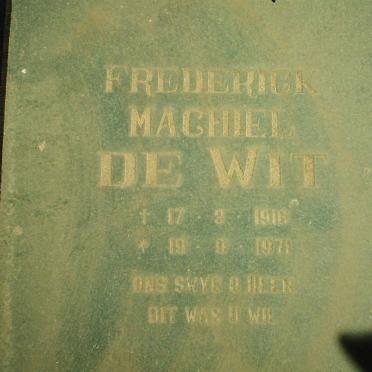 WIT Frederick Machiel, de 1916-1971