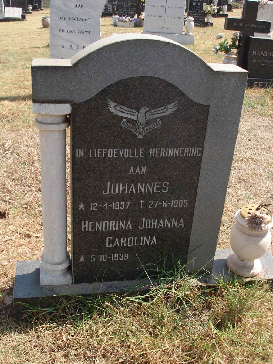 ? Johannes 1937-1985 &amp; Hendrina Johanna Carolina 1939-