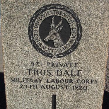 DALE Thomas. -1920