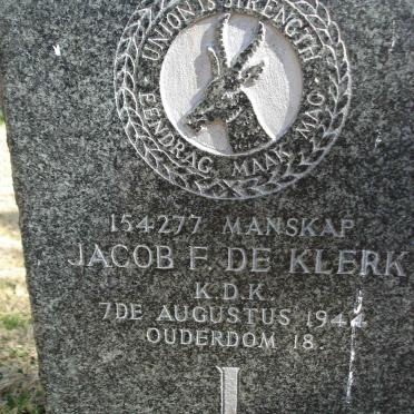 KLERK Jacob F., de -1944