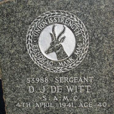WITT D.J., de -1941