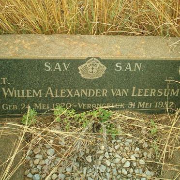 LEERSUM Willem Alexander, van 1920-1952