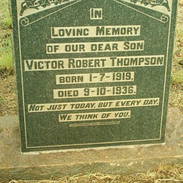 THOMPSON Victor Robert 1919-1936