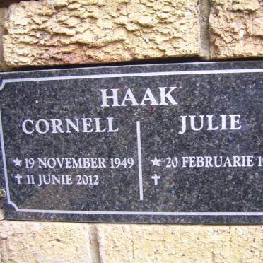 HAAK Cornell 1949-2012 &amp; Julie 1953-
