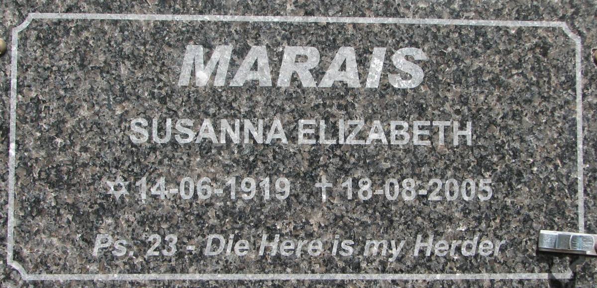 MARAIS Susanna Elizabeth 1919-2005