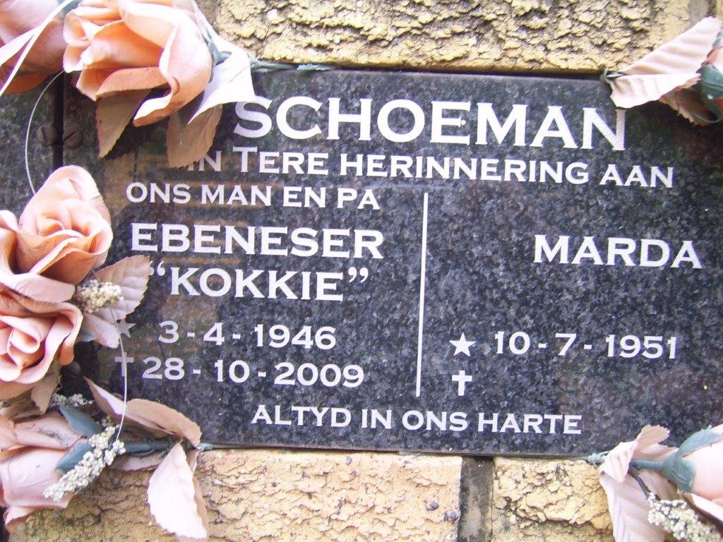 SCHOEMAN Ebeneser 1946-2009 &amp; Marda 1951-