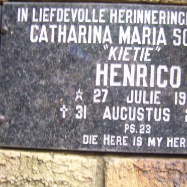 HENRICO Catharina Maria Sophia 1919-2009