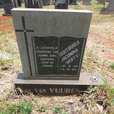 ? Gertruida Jacomina nee VAN VUUREN 1916-1997