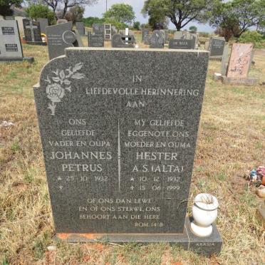 ? Johannes Petrus 1932- & Hester A.S. 1932-1999