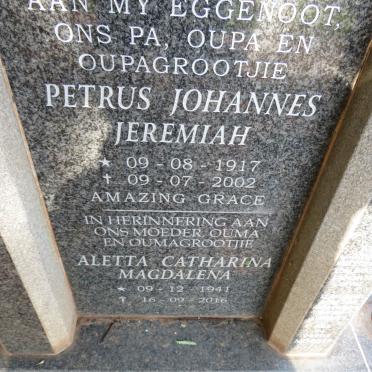 ? Petrus Johannes Jeremiah 1917-2002 & Aletta Catharina Magdalena 1941-2026